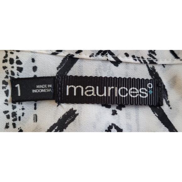MAURICES Womens V-neck 3/4 sleeve Front pocket Graphic print Sheer Blouse-Sz 2X - Picture 5 of 7